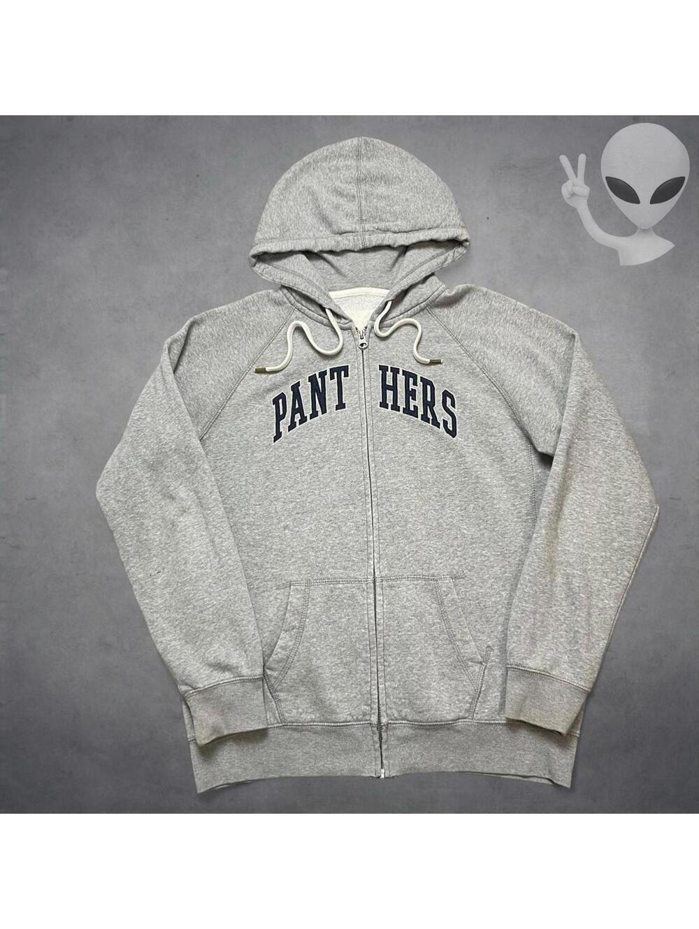 Vintage League Pitt Panthers Gray Arch Logo Full Zip Hoodie Mens S